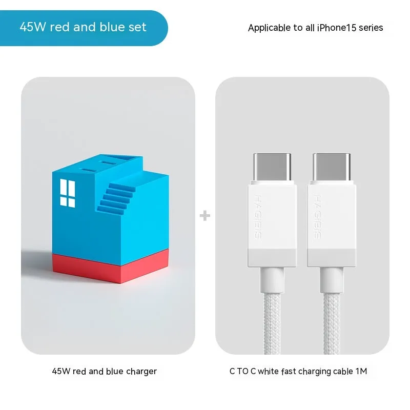 Dual Port Fast Charging Head Type C Charger Dual Power Adapter Wall Charger Box