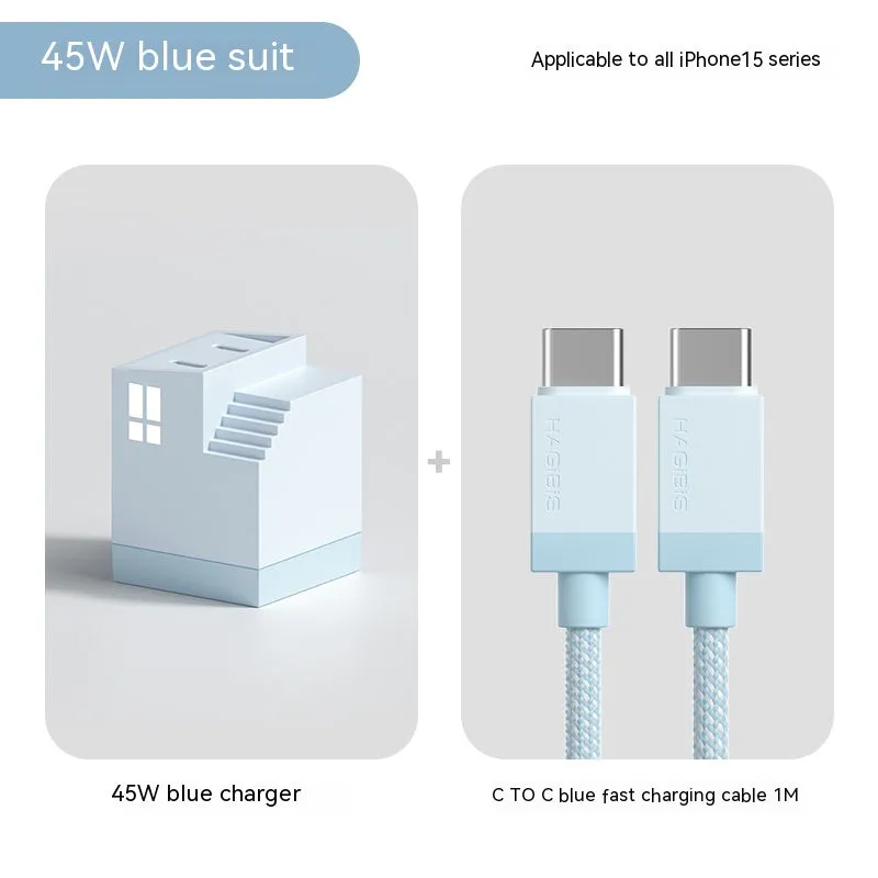 Dual Port Fast Charging Head Type C Charger Dual Power Adapter Wall Charger Box