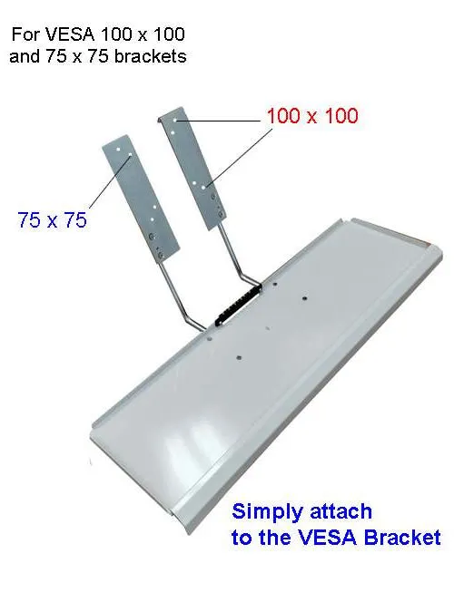 DW630_KB  VESA Compatible Add-On Keyboard Tray for Monitor mount or Wall