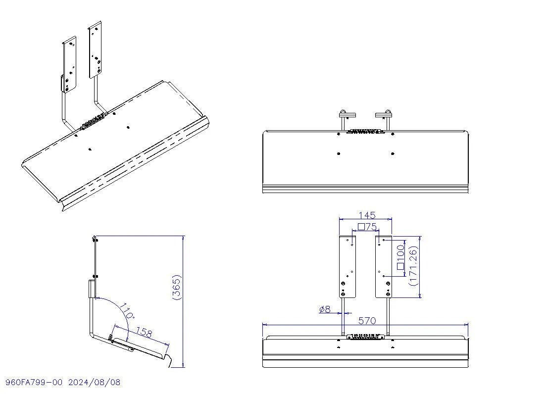 DW630_KB  VESA Compatible Add-On Keyboard Tray for Monitor mount or Wall