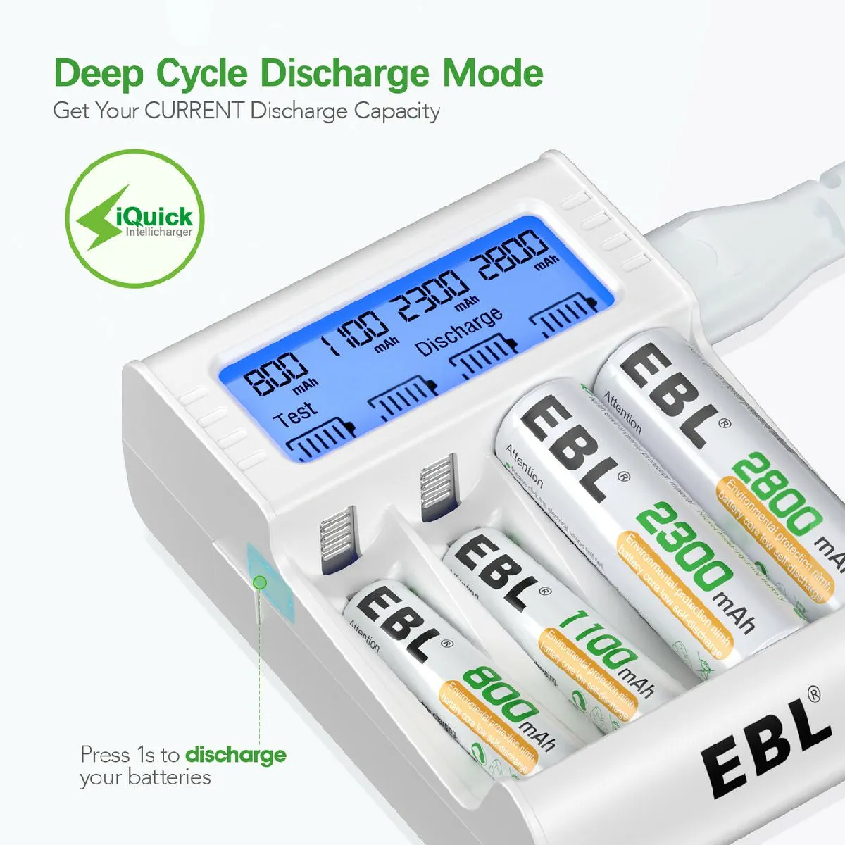 EBL RM-72 1-Hour Fast Battery Charger for AA AAA Rechargeable Batteries