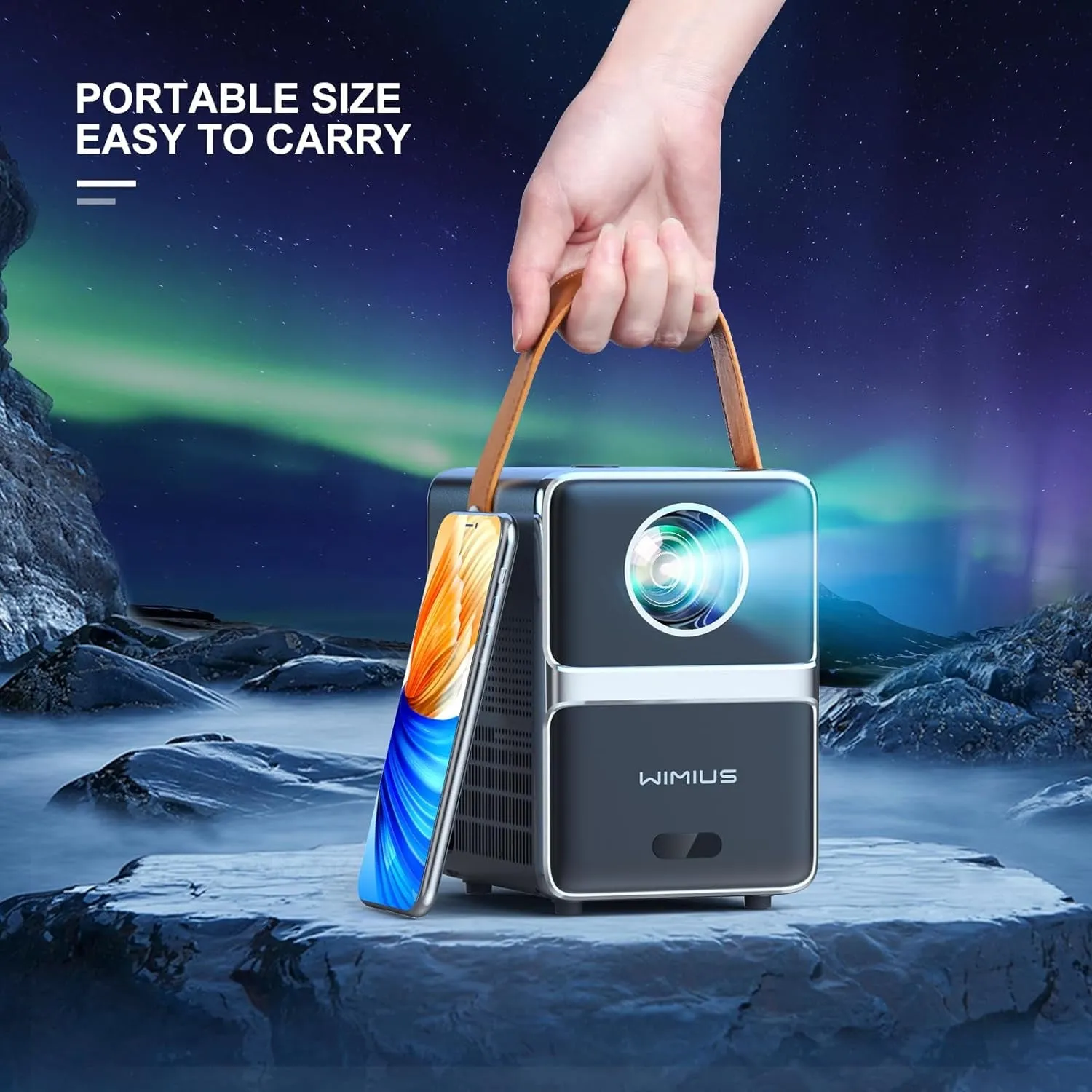 [Electric Focus] Mini Projector with 5Gwifi and Bluetooth,  1080P Outdoor Projector, Portable Movie Projector, 300" Screen, Compatible with Ios/Android/Tv Stick/Hdmi/Ps5