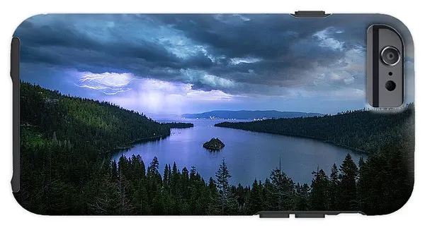 Emerald Bay Electric Skies By Brad Scott - Phone Case