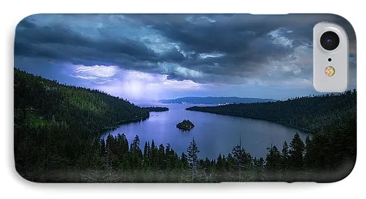 Emerald Bay Electric Skies By Brad Scott - Phone Case