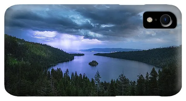 Emerald Bay Electric Skies By Brad Scott - Phone Case