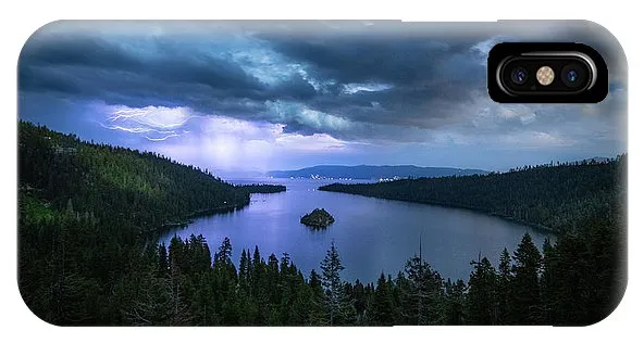 Emerald Bay Electric Skies By Brad Scott - Phone Case