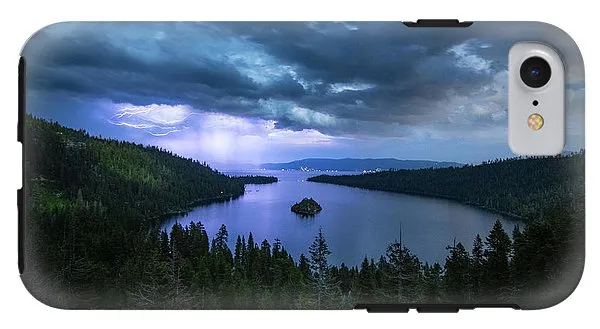 Emerald Bay Electric Skies By Brad Scott - Phone Case