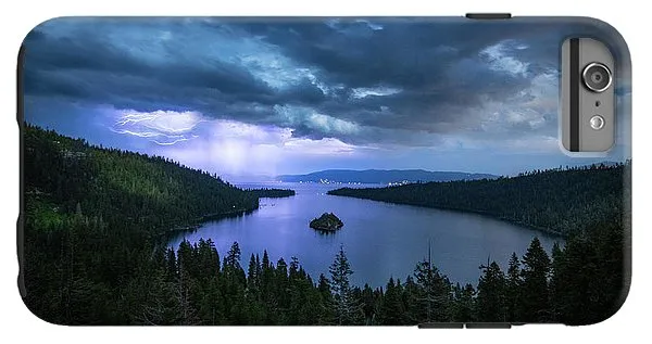 Emerald Bay Electric Skies By Brad Scott - Phone Case