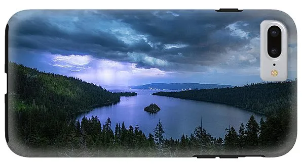 Emerald Bay Electric Skies By Brad Scott - Phone Case