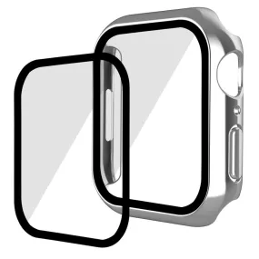 ENKAY Apple Watch (45mm) electroplating cover with tempered glass - Silver