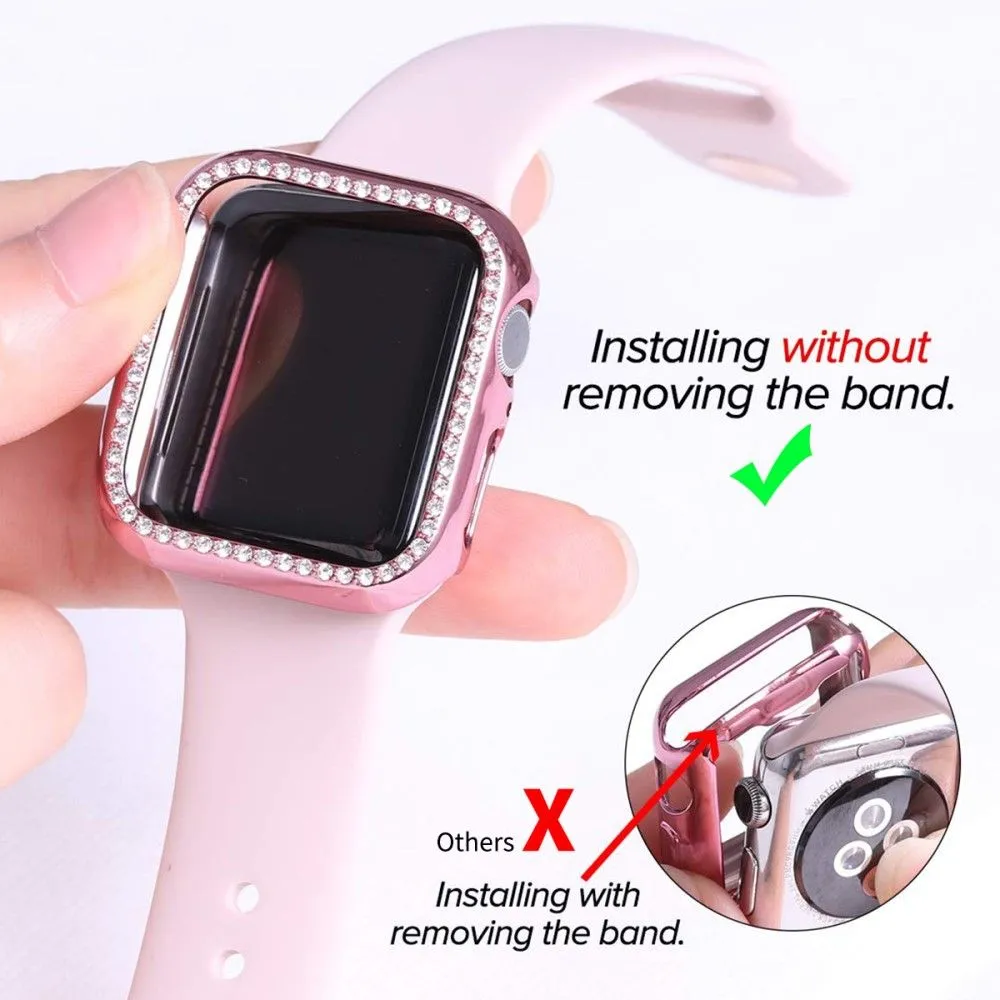 ENKAY Apple Watch (45mm) rhinestone cover with screen protector - Silver