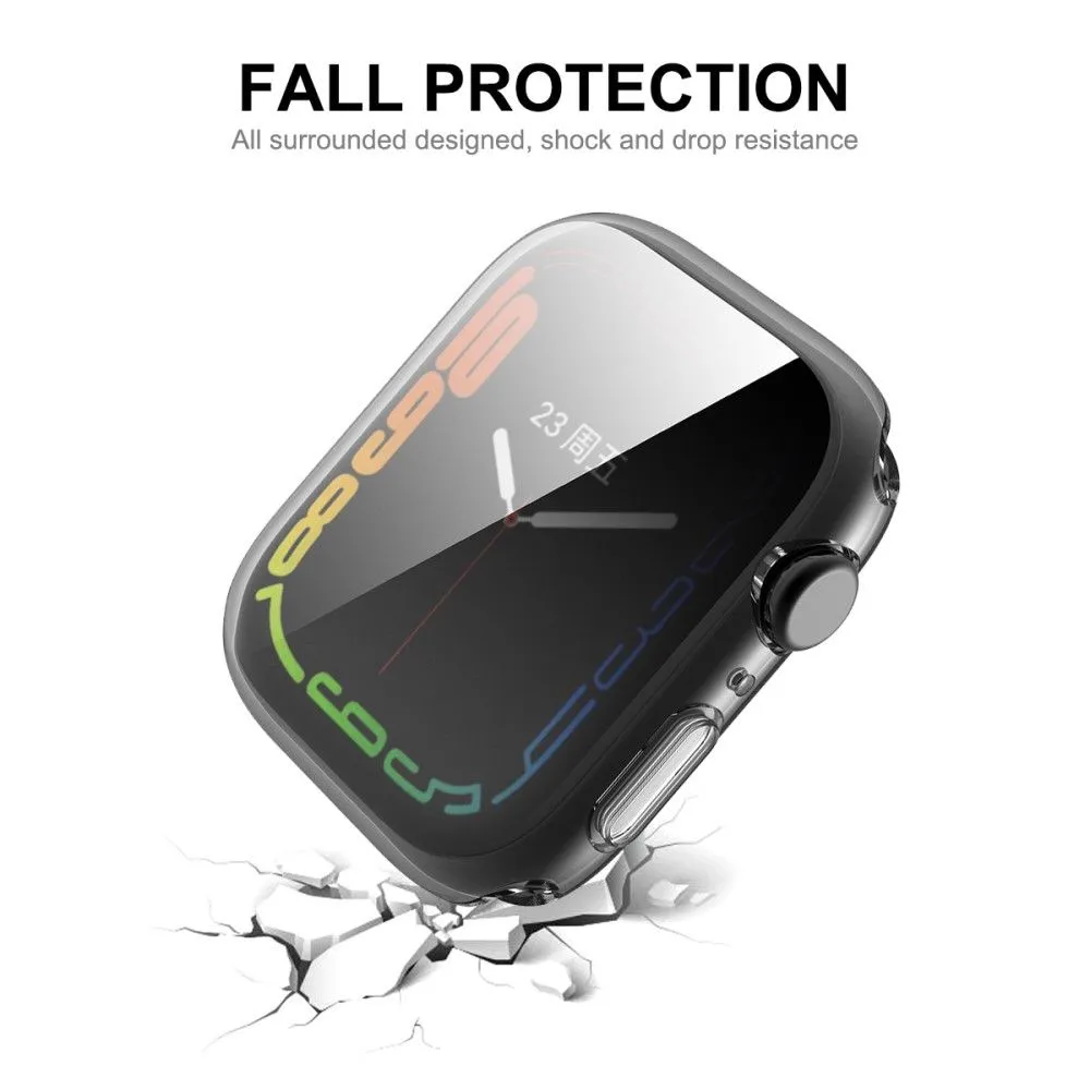 ENKAY Apple Watch (45mm) TPU cover with tempered glass - Black