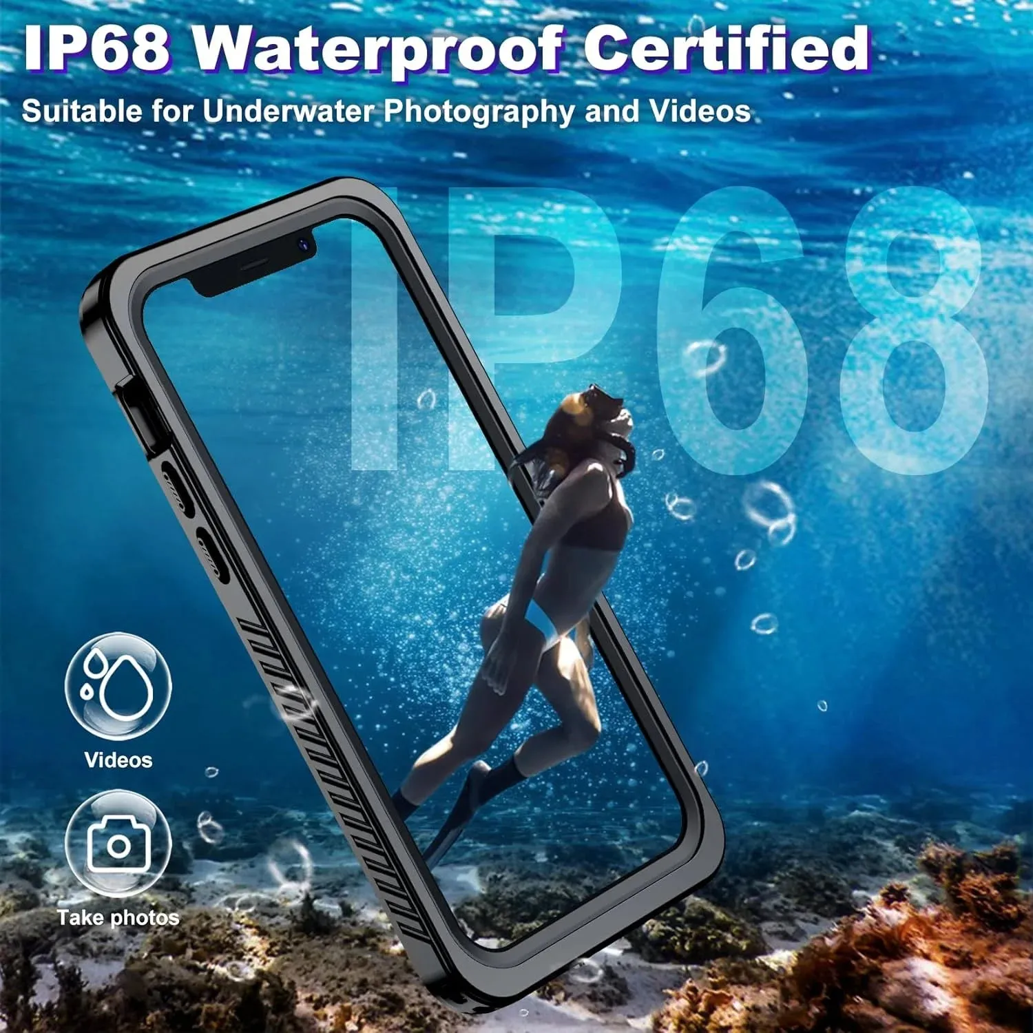 Entronix Waterproof Case for Apple iPhone 15 Pro Max Case, Full Body Shockproof with Built In Screen Protector, Heavy Duty Cover