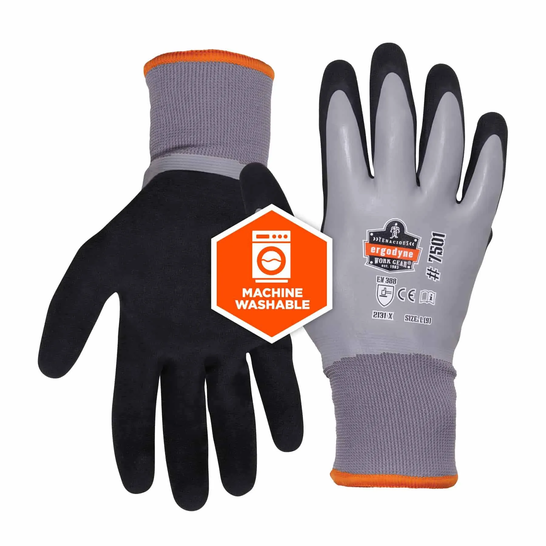 Ergodyne 17932 7501-CASE S Gray Coated Waterproof Winter Gloves 144-Pair