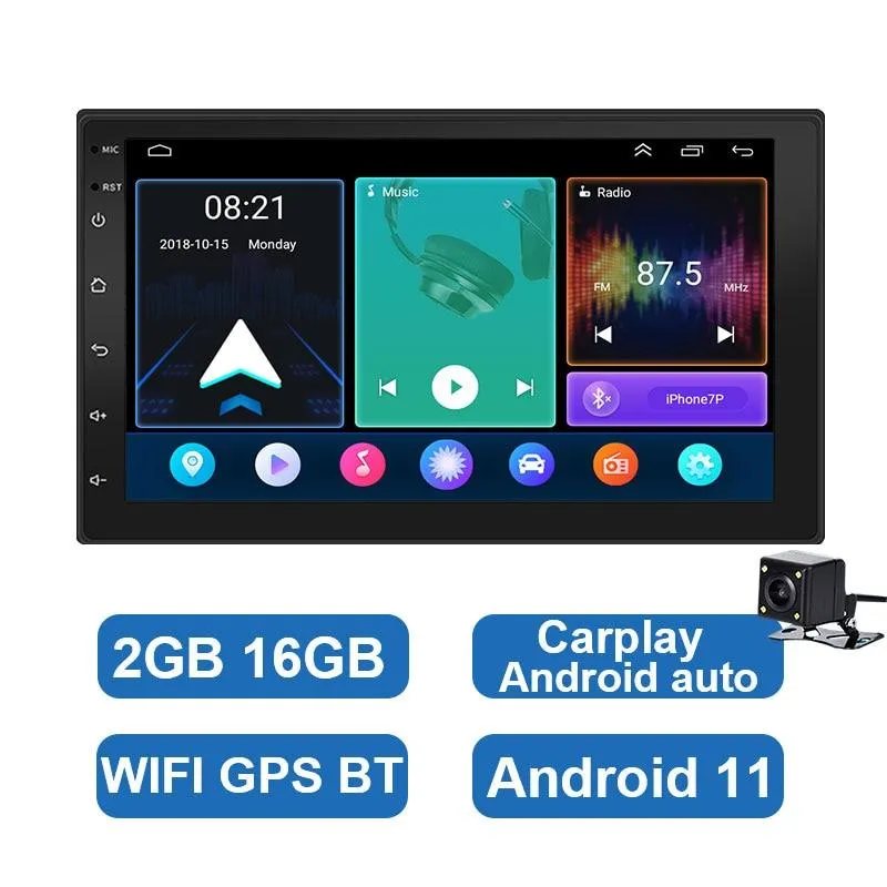 ESSGOO 7 Inch Android Car Radio 2 Din CarPlay 2GB 32GB GPS WiFi Universal Automotive Multimedia For Volkswagen Nissian Toyota