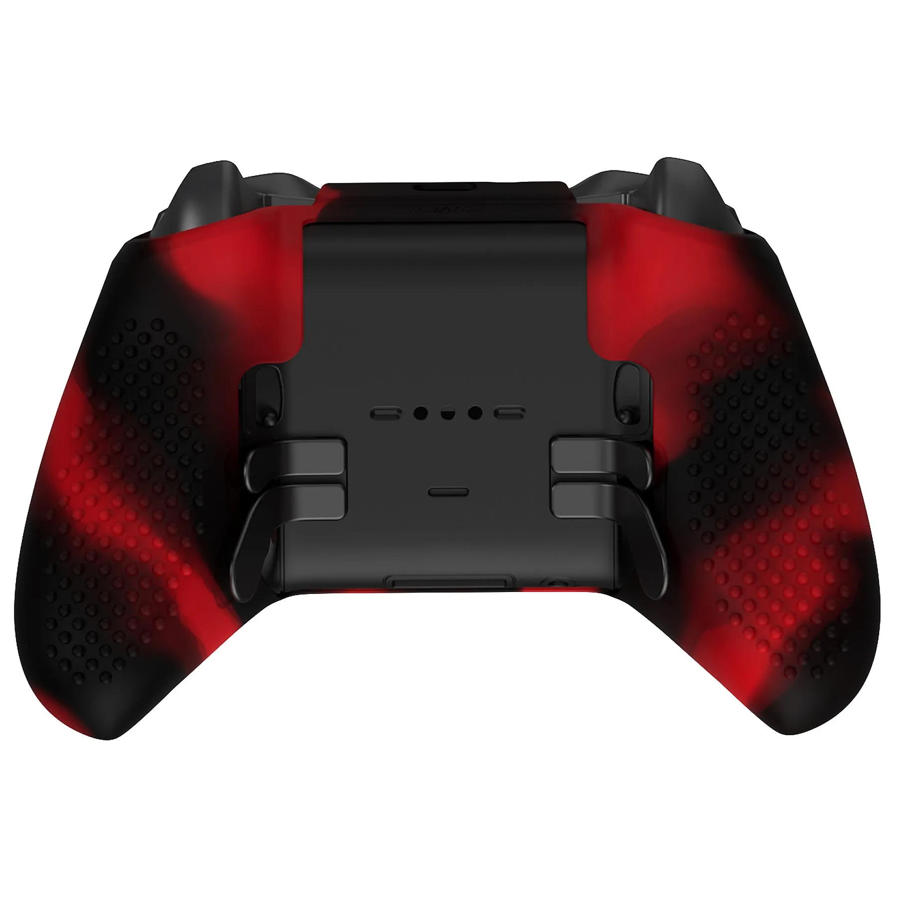 eXtremeRate PlayVital Black & Red Soft Anti-Slip Silicone Cover Skins, Controller Protective Case for New Xbox One Elite Series 2 (Model 1797 and Core Model 1797) with Thumb Grips Analog Caps - XBOWP0062GC