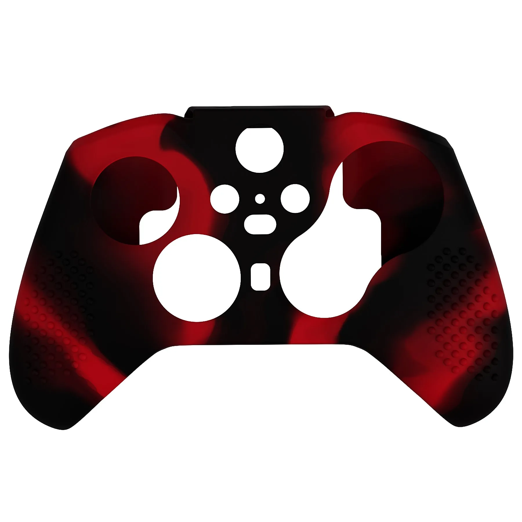 eXtremeRate PlayVital Black & Red Soft Anti-Slip Silicone Cover Skins, Controller Protective Case for New Xbox One Elite Series 2 (Model 1797 and Core Model 1797) with Thumb Grips Analog Caps - XBOWP0062GC