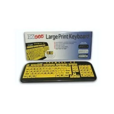 EZ See Large Print USB Wired Keyboard Bundled with Custom Made Viziflex Keyboard Cover