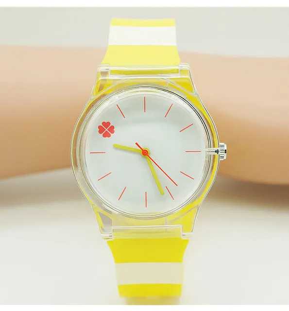 fashion Silicone strap High Quality Classic Crystal Watch Cartoon Novelty Student/women Watch