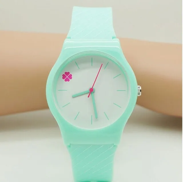 fashion Silicone strap High Quality Classic Crystal Watch Cartoon Novelty Student/women Watch