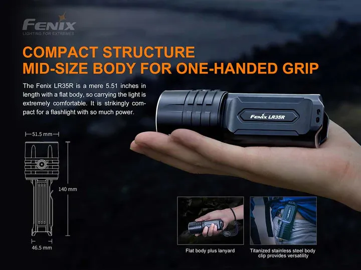 FENIX LR35R RECHARGEABLE FLASHLIGHT - 10000 LUMENS