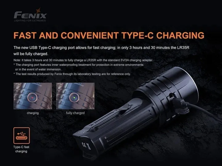 FENIX LR35R RECHARGEABLE FLASHLIGHT - 10000 LUMENS