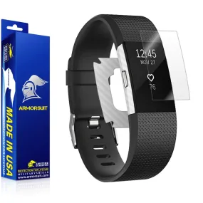 Fitbit Charge 2 Screen Protector   White Carbon Fiber Skin