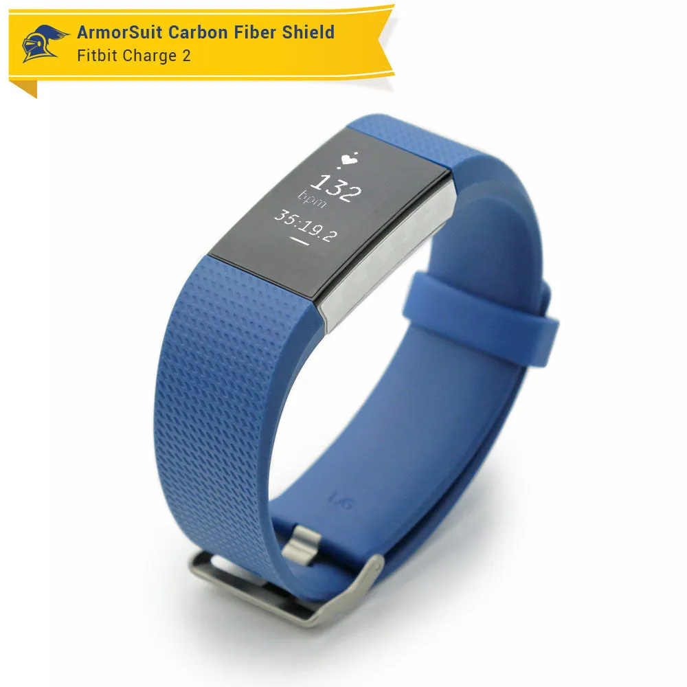 Fitbit Charge 2 Screen Protector   White Carbon Fiber Skin