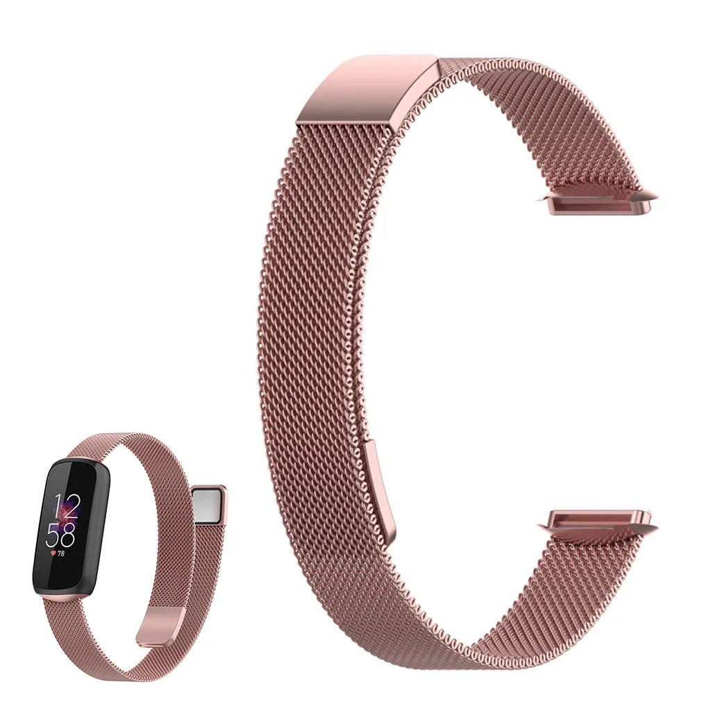 Fitbit Luxe milanese stainless steel watch strap - Pink