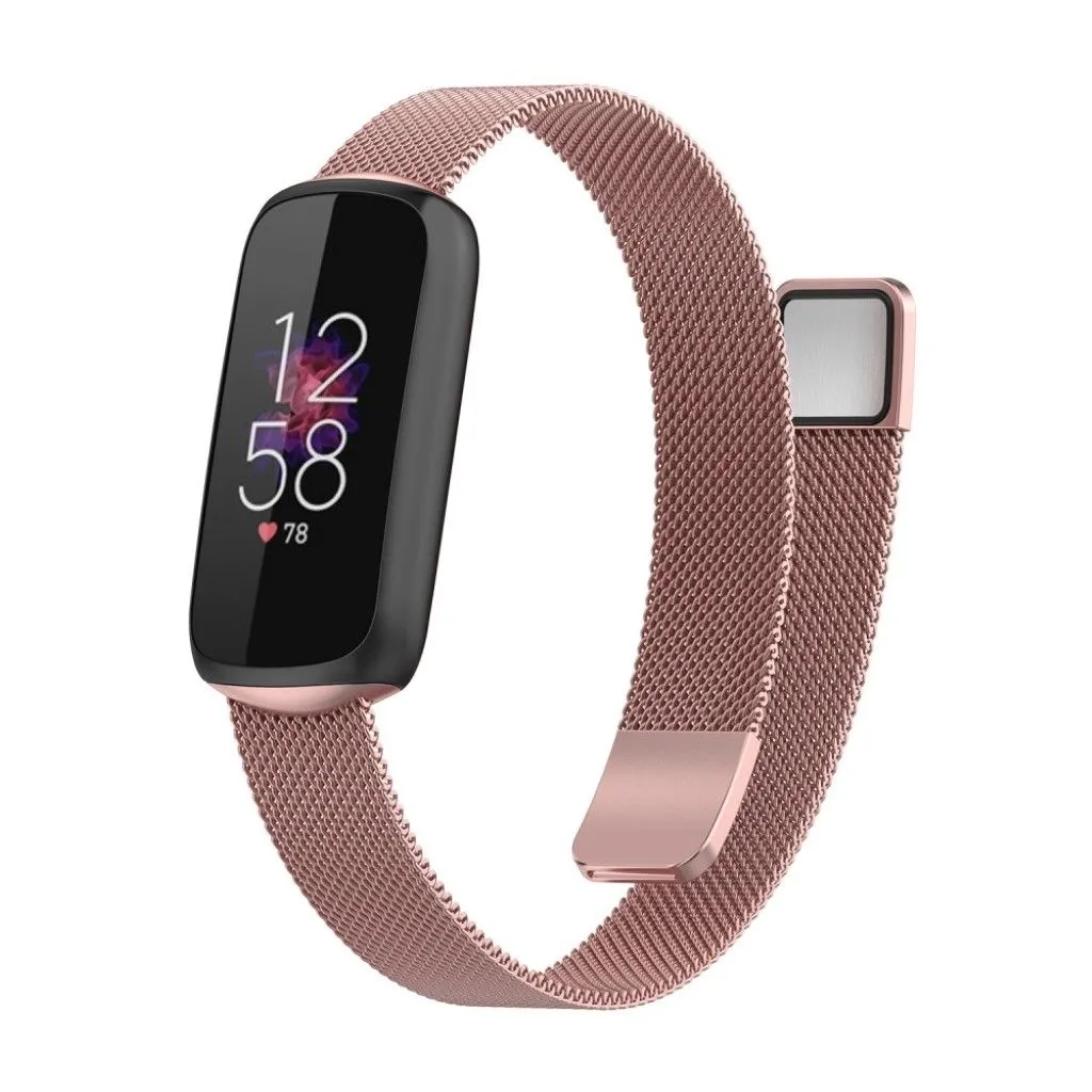 Fitbit Luxe milanese stainless steel watch strap - Pink