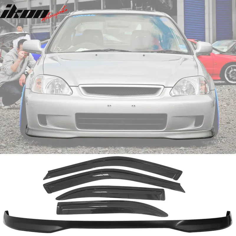 Fits Honda Civic 99-00 4D EK Front Bumper Lip   Sun Window Visor