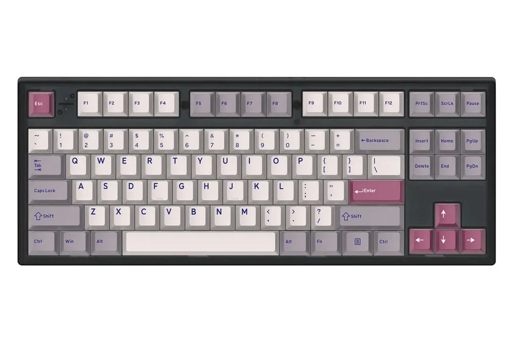 Flesports MK870 Mechanical Keyboard GJ KEYCAPS Kit Full RGB Hot Swap Backlit LED NKRO Transparent Black Case Programmable USB C Sakura JP DMG Keycap