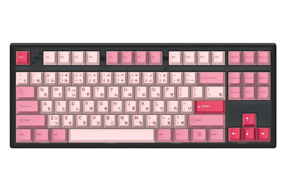 Flesports MK870 Mechanical Keyboard GJ KEYCAPS Kit Full RGB Hot Swap Backlit LED NKRO Transparent Black Case Programmable USB C Sakura JP DMG Keycap