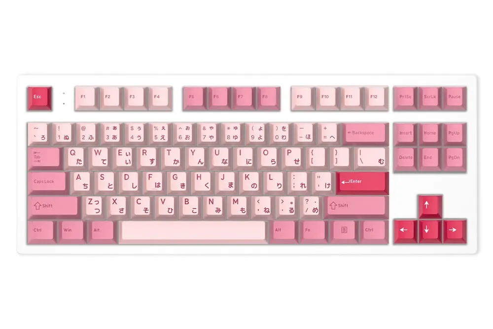 Flesports MK870 Mechanical Keyboard GJ KEYCAPS Kit Full RGB Hot Swap Backlit LED NKRO Transparent Black Case Programmable USB C Sakura JP DMG Keycap