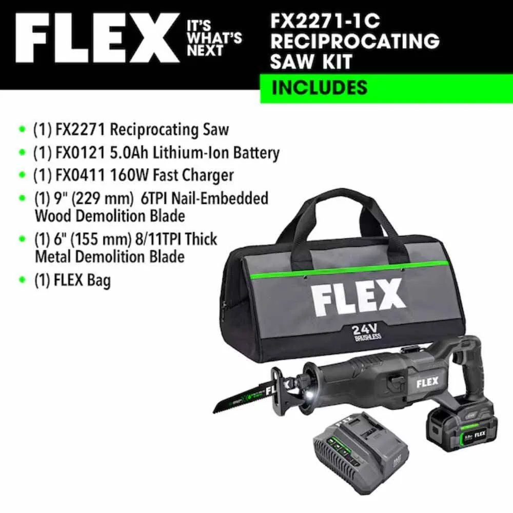 Flex FX2271-1C 24V Reciprocating Saw Kit