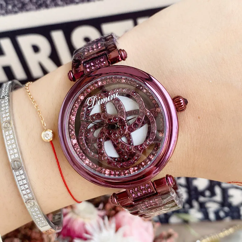 Flower Pattern Turnable Women‘s Watch