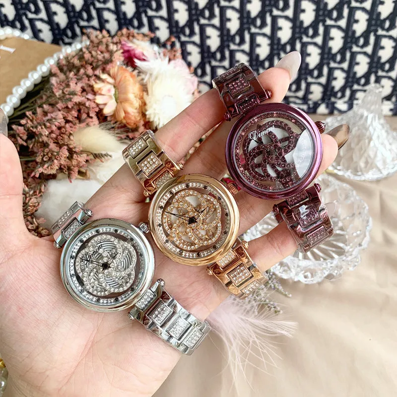 Flower Pattern Turnable Women‘s Watch