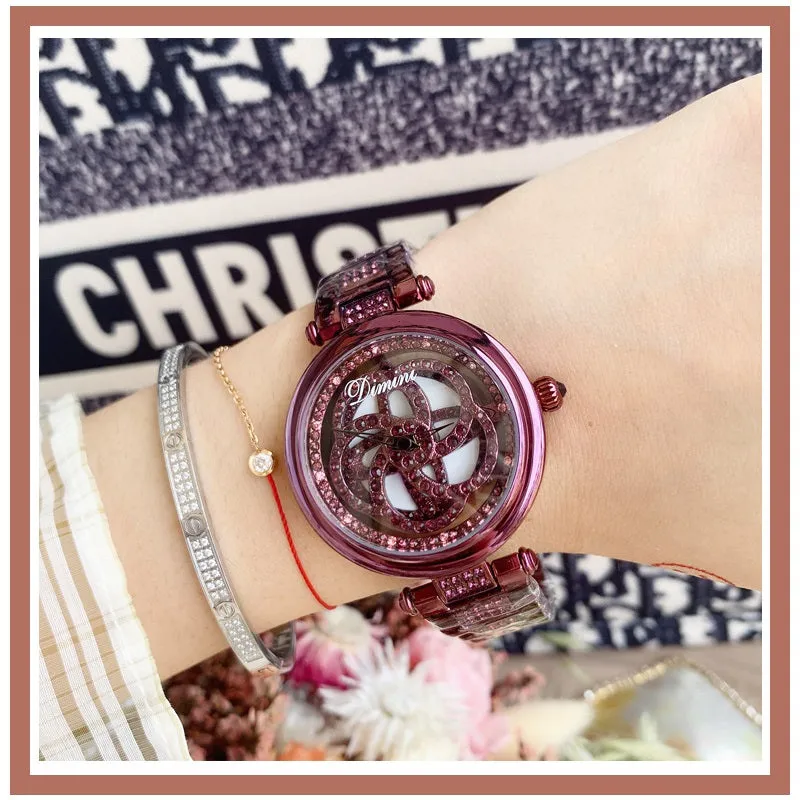 Flower Pattern Turnable Women‘s Watch