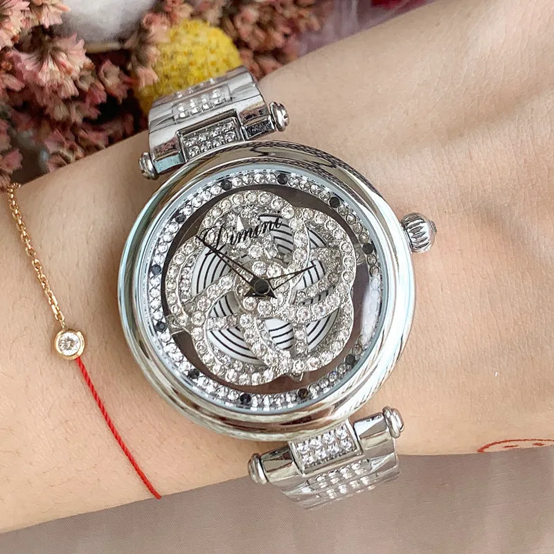 Flower Pattern Turnable Women‘s Watch