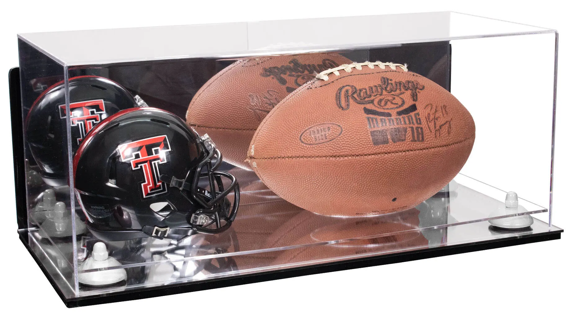 Full-Size Football and Mini Helmet (not Full Size) Display Cases - Mirror Wall Mounts (A103/B47)