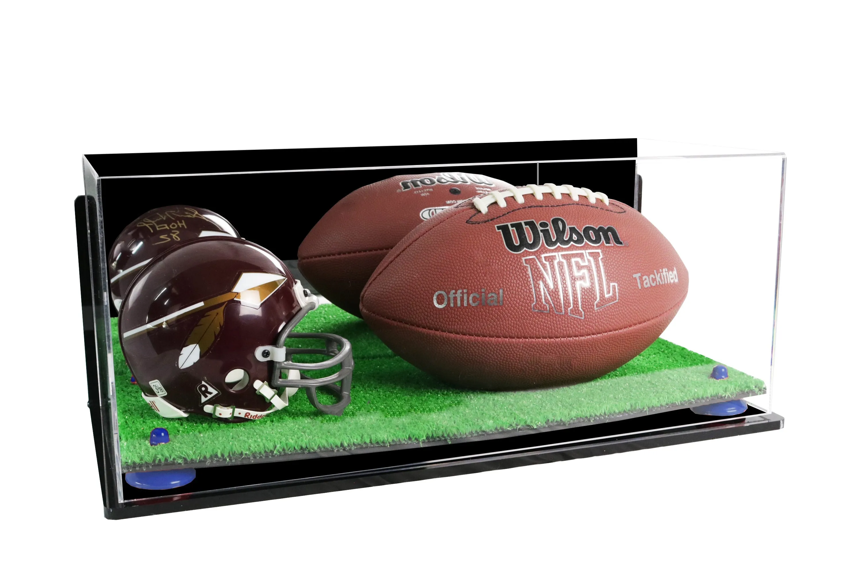 Full-Size Football and Mini Helmet (not Full Size) Display Cases - Mirror Wall Mounts (A103/B47)