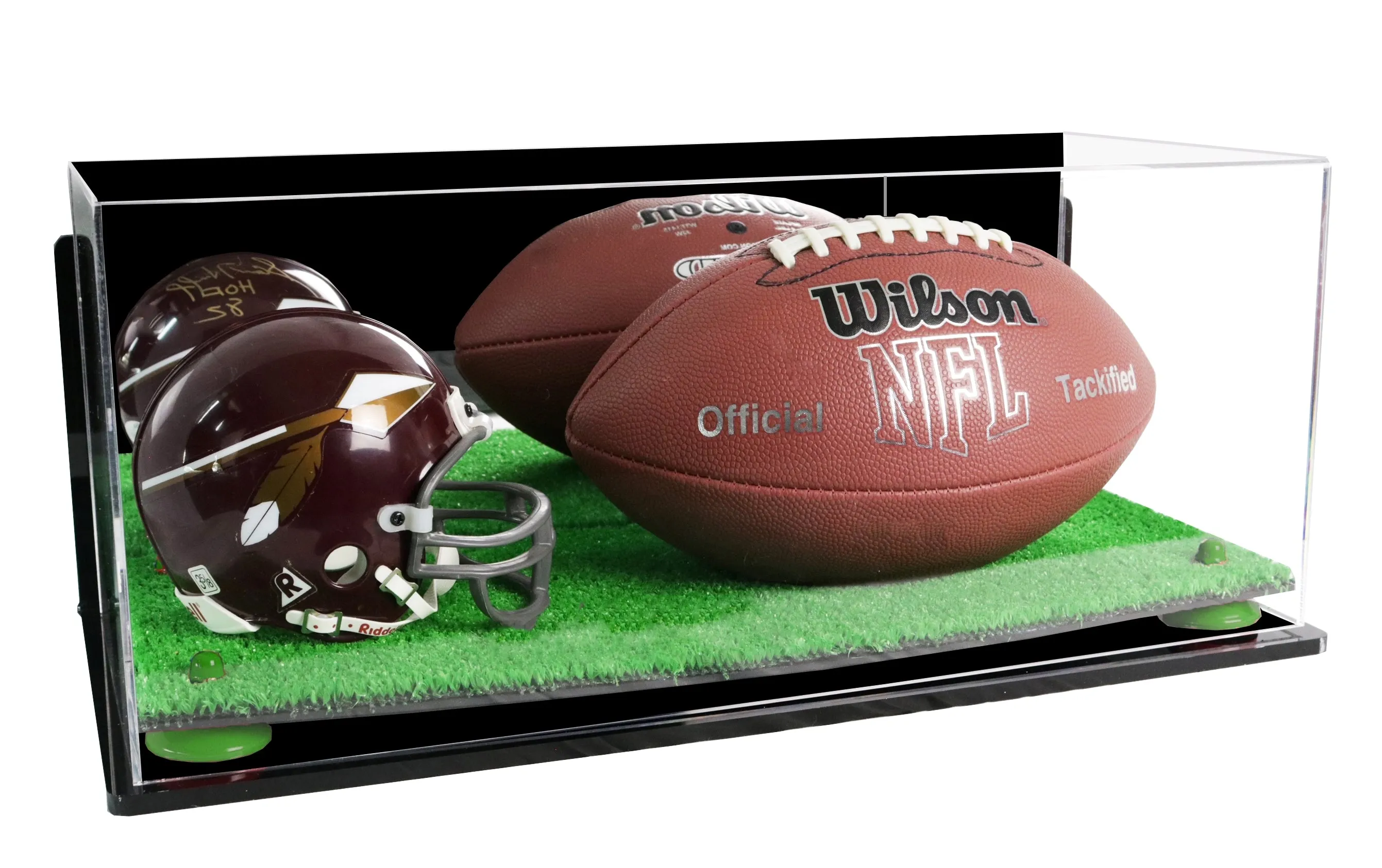 Full-Size Football and Mini Helmet (not Full Size) Display Cases - Mirror Wall Mounts (A103/B47)