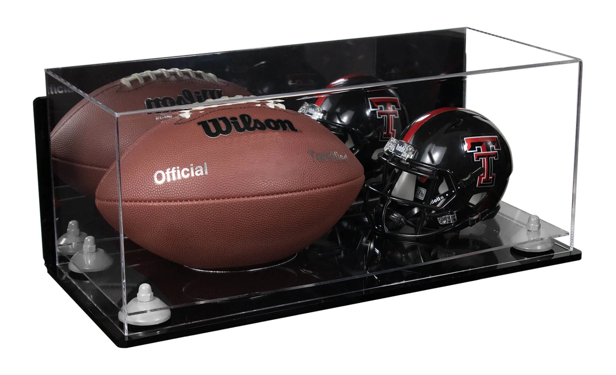 Full-Size Football and Mini Helmet (not Full Size) Display Cases - Mirror Wall Mounts (A103/B47)