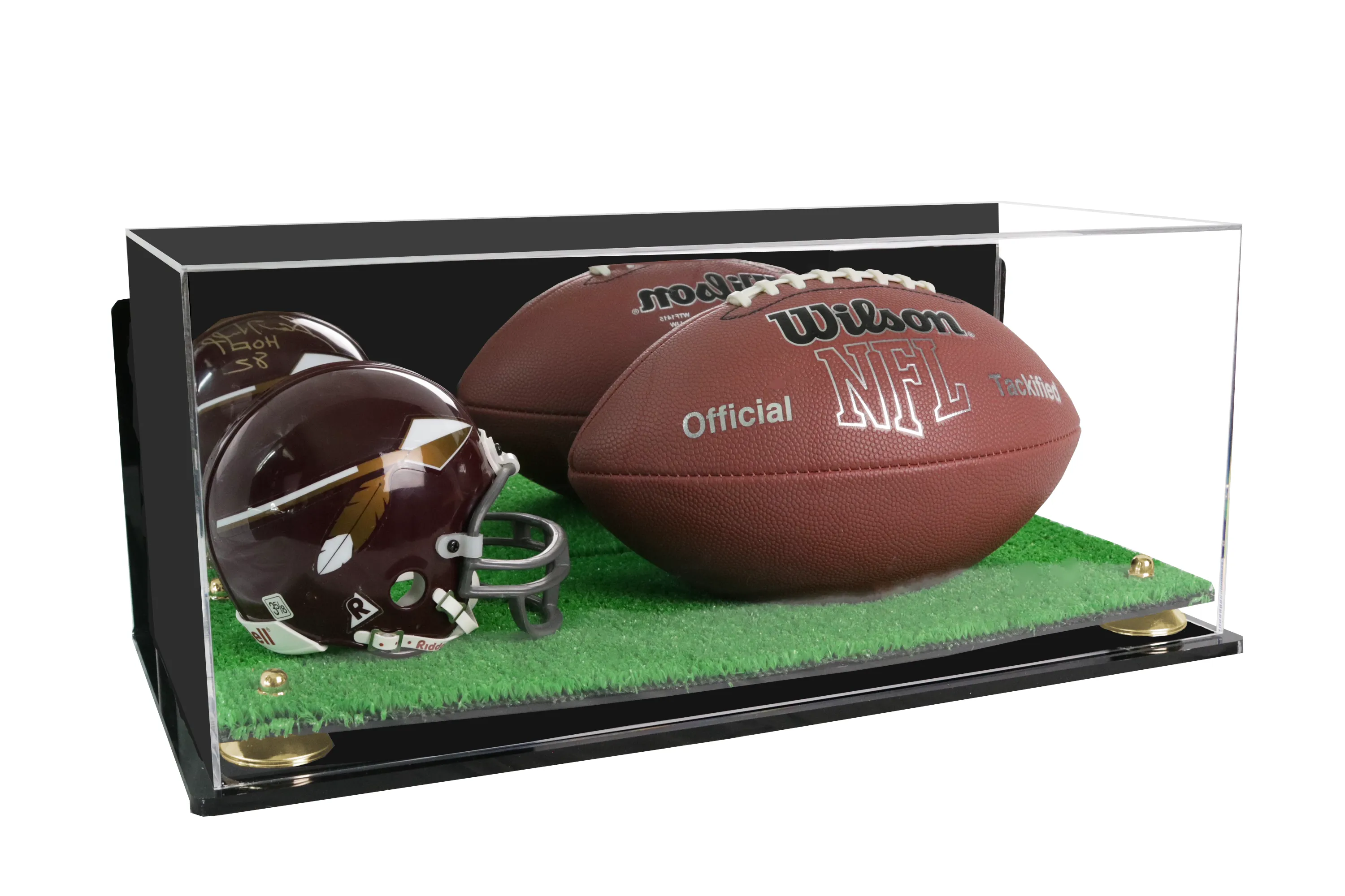 Full-Size Football and Mini Helmet (not Full Size) Display Cases - Mirror Wall Mounts (A103/B47)