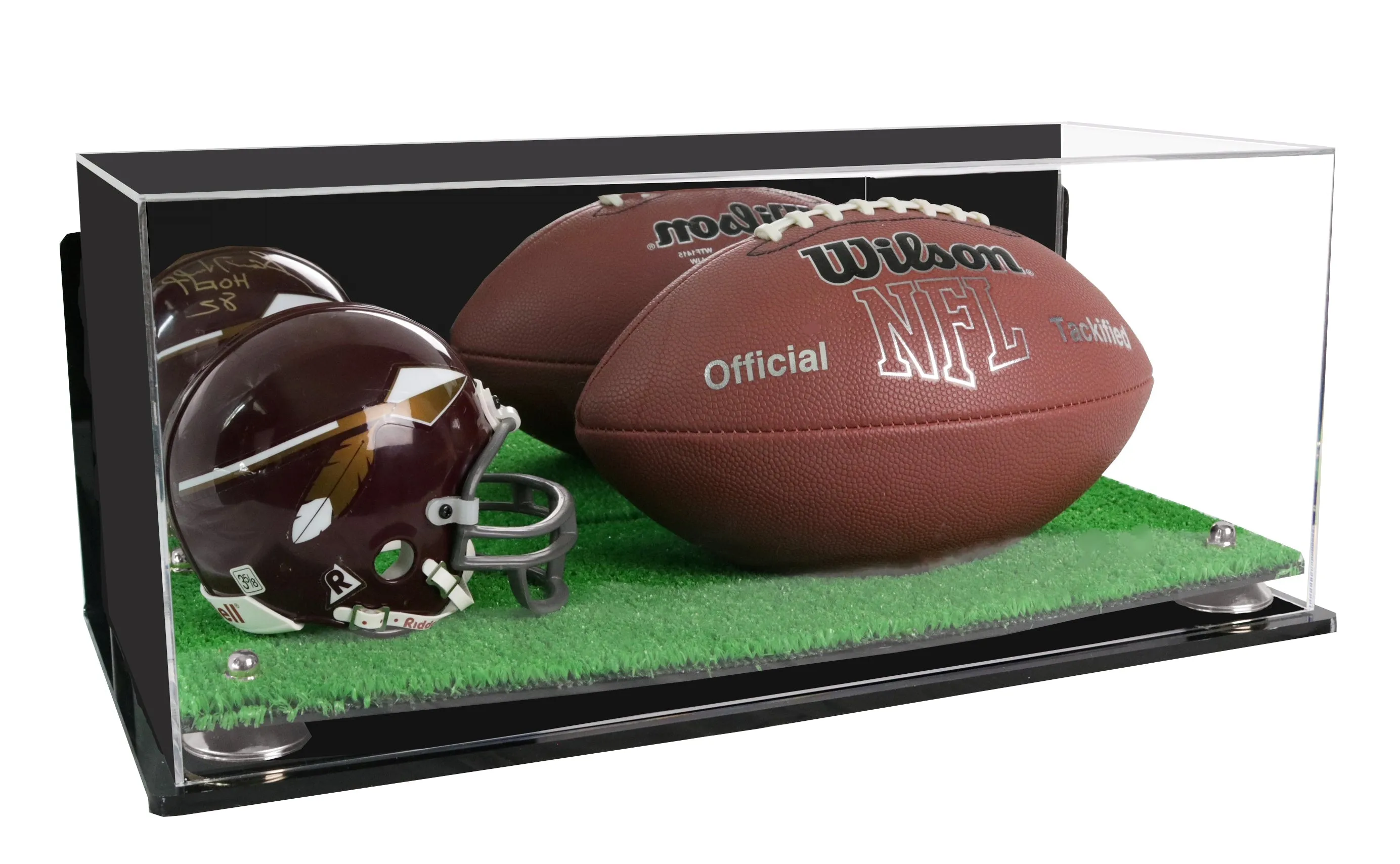 Full-Size Football and Mini Helmet (not Full Size) Display Cases - Mirror Wall Mounts (A103/B47)