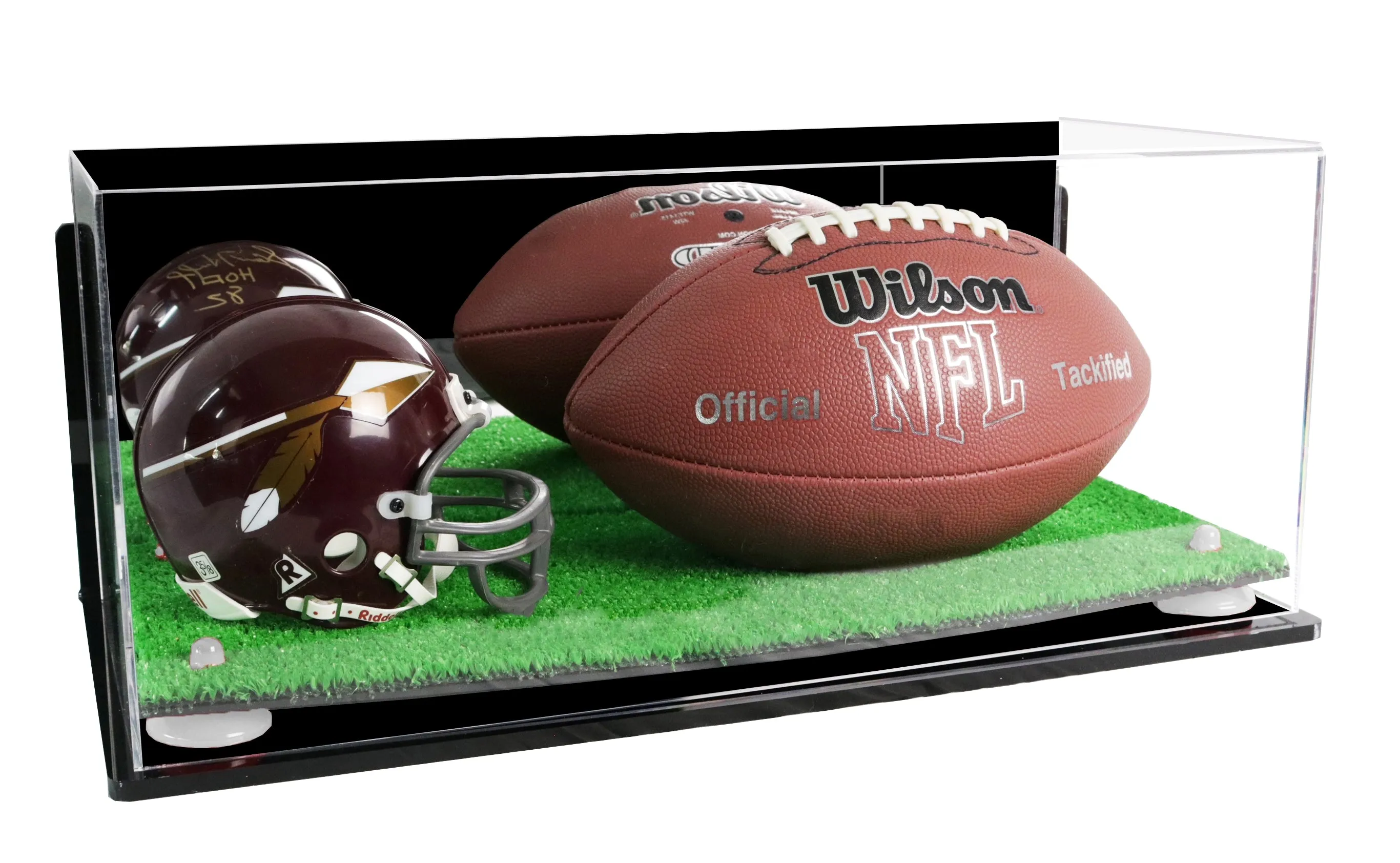 Full-Size Football and Mini Helmet (not Full Size) Display Cases - Mirror Wall Mounts (A103/B47)