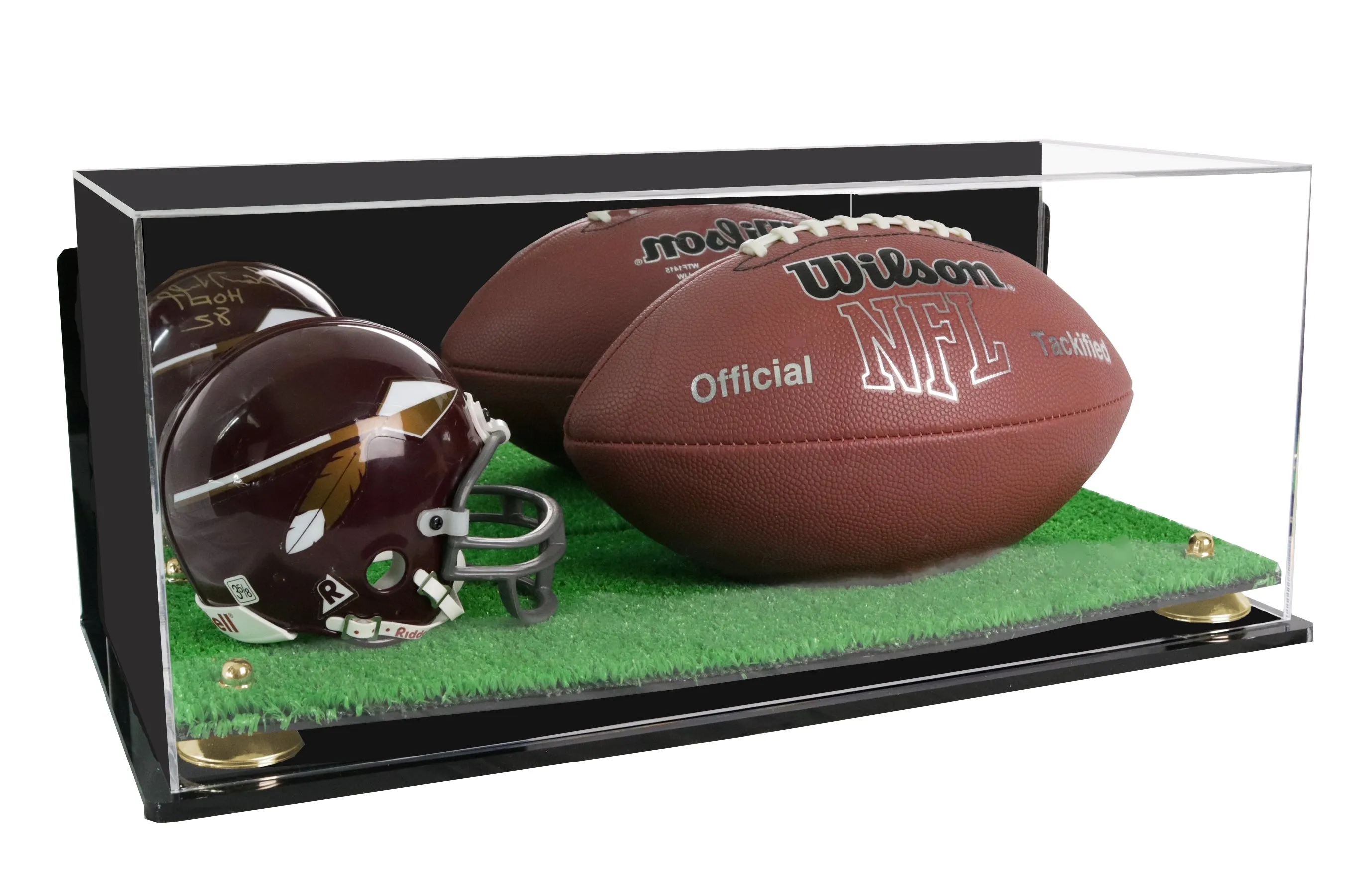 Full-Size Football and Mini Helmet (not Full Size) Display Cases - Mirror Wall Mounts (A103/B47)