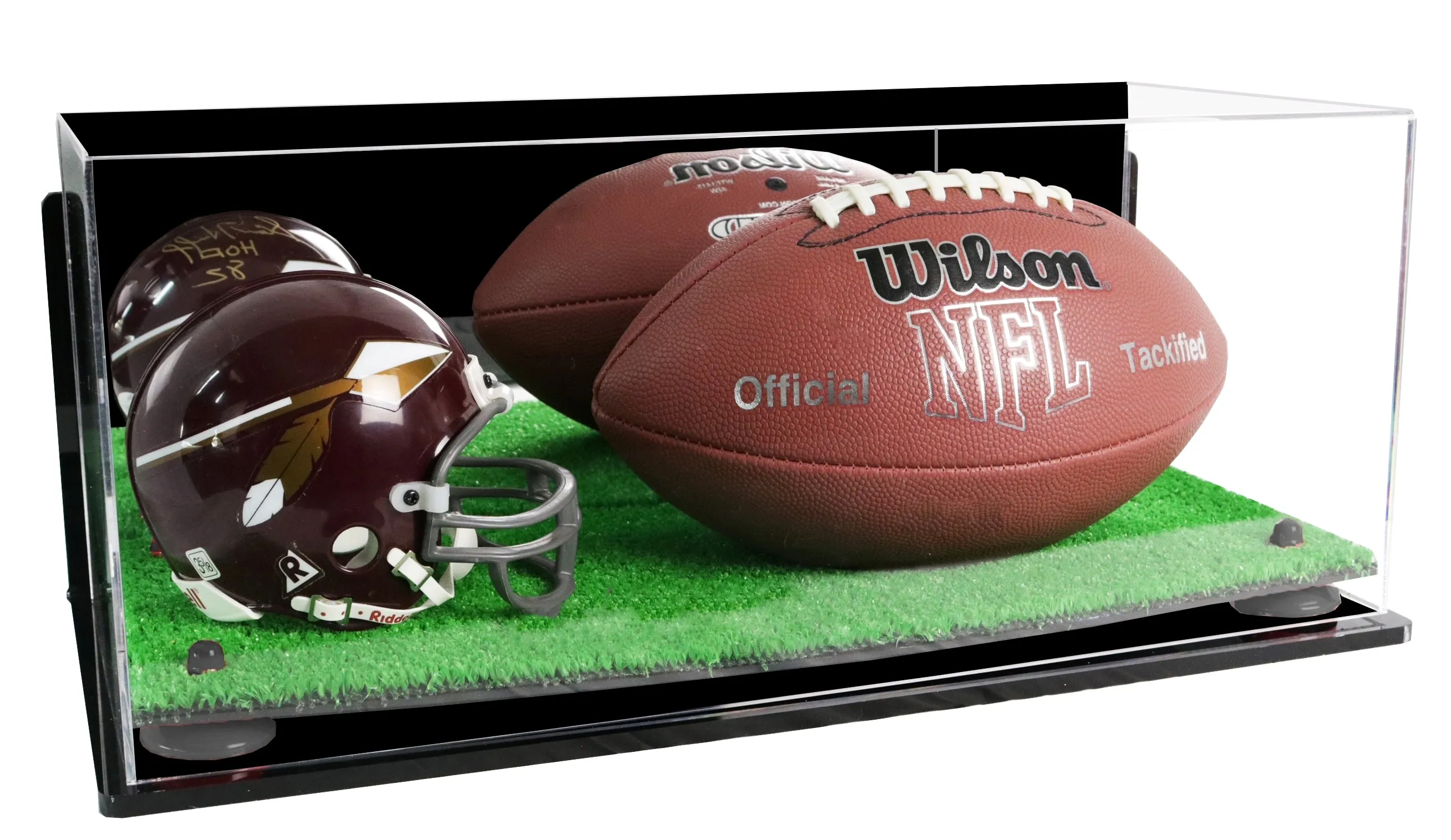 Full-Size Football and Mini Helmet (not Full Size) Display Cases - Mirror Wall Mounts (A103/B47)