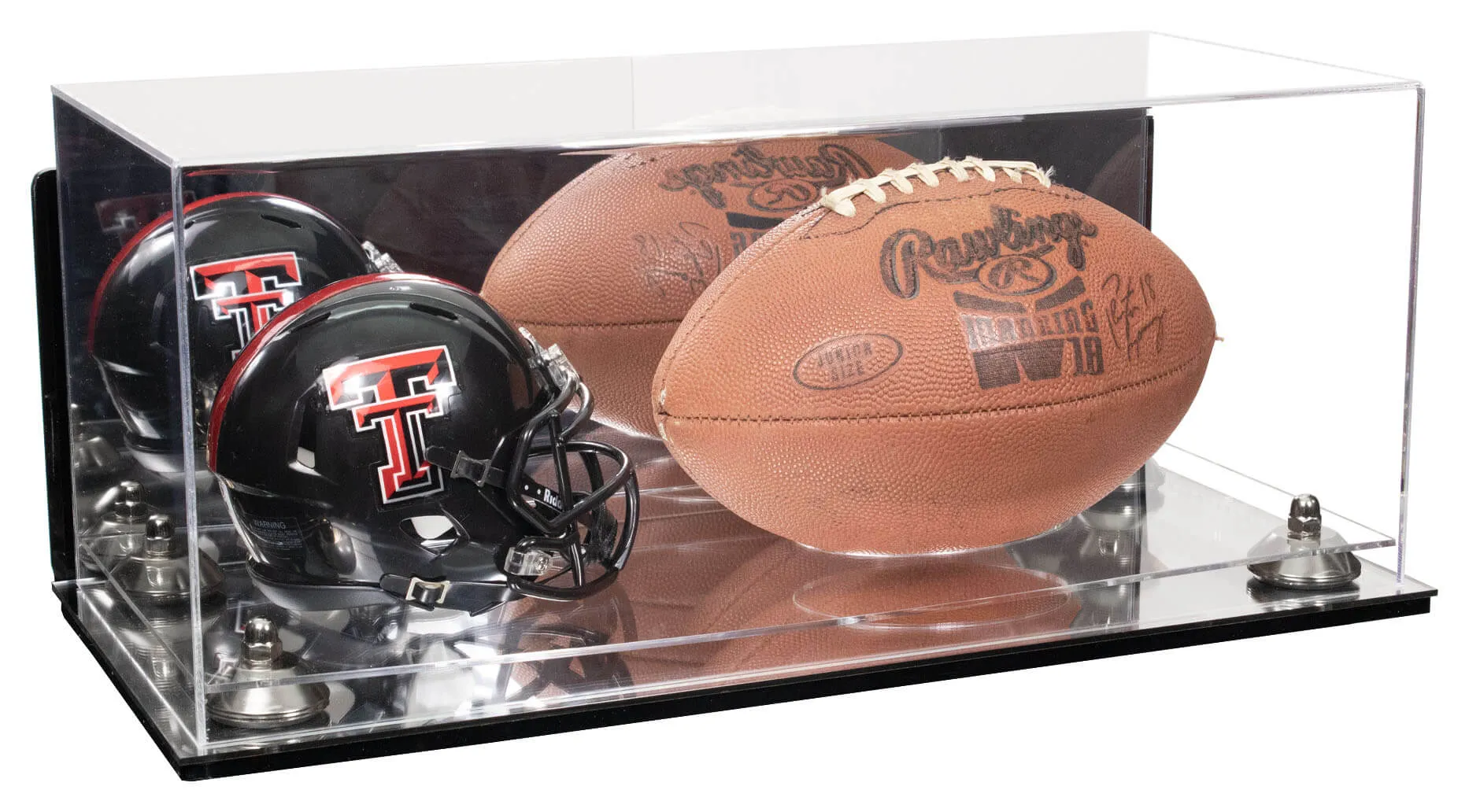 Full-Size Football and Mini Helmet (not Full Size) Display Cases - Mirror Wall Mounts (A103/B47)