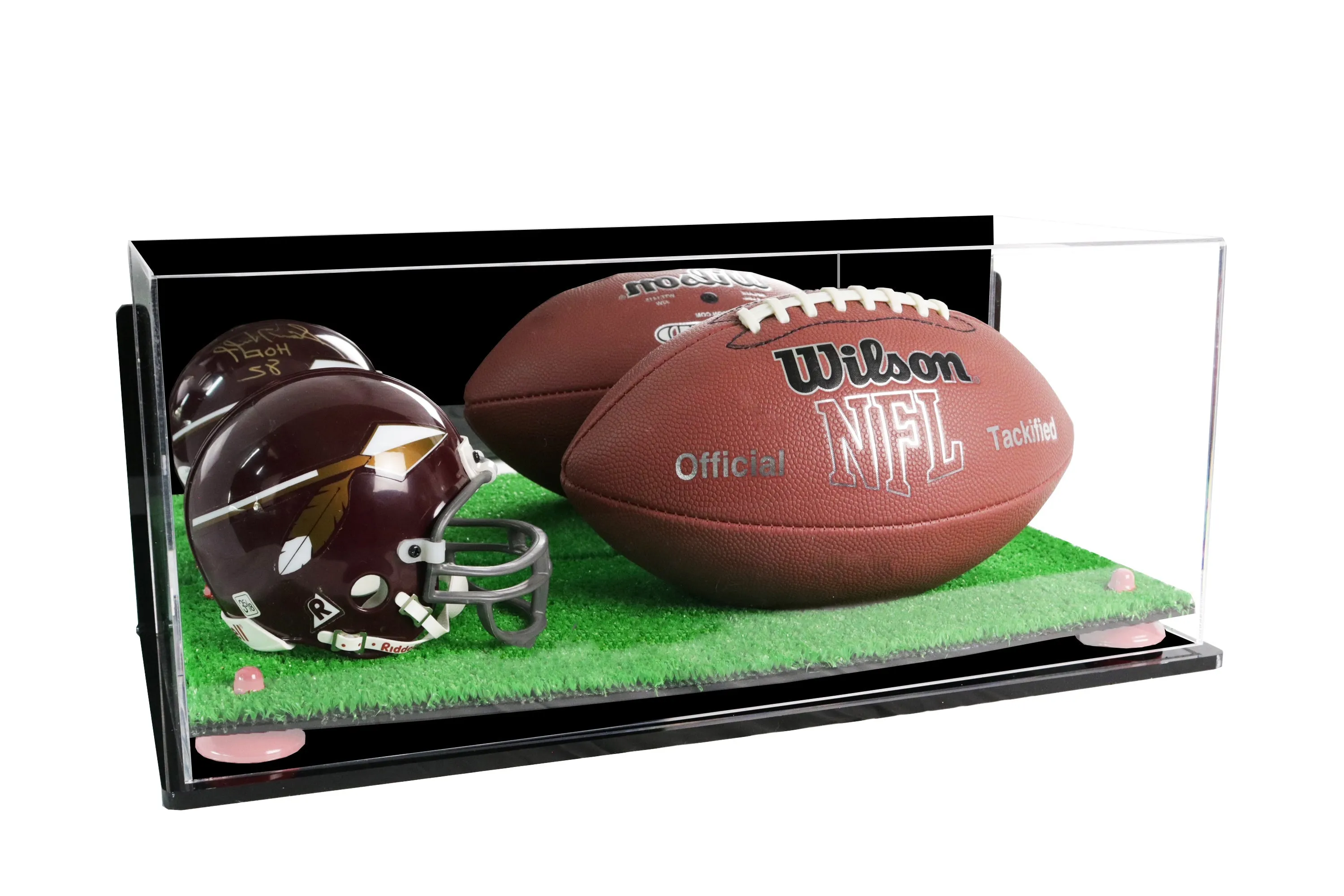 Full-Size Football and Mini Helmet (not Full Size) Display Cases - Mirror Wall Mounts (A103/B47)